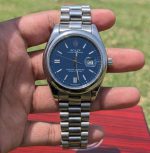 Rolex DateJust Men Watch Silver Blue - Stainless Steel - Image 2