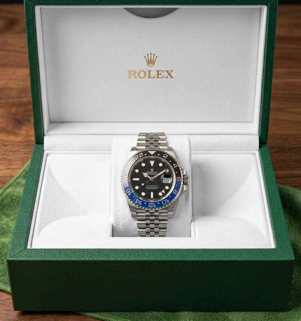 Blue black0 Rolex GMT-Master II Date Men Watch Stenless Steel (Blue-Black) AAA - Image 1