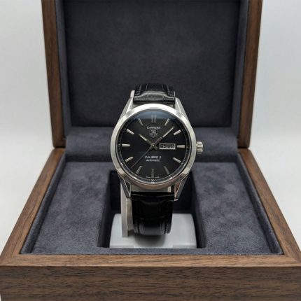 TAG Heuer Carrera Calibre 5 Men Watch - Black Leather Strap