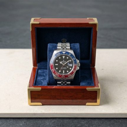 Rolex GMT-Master II Stenless Steel Men Watch - Blue Red (AAA Grade)