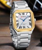 Curren Original Square Watch For Men (Stainless Steel)
