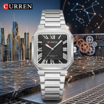 Curren Original Square Watch For Men (Stainless Steel)