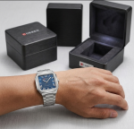 Curren Original Square Watch For Men (Stainless Steel) - Image 3