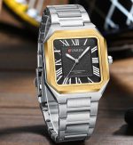 Curren Original Square Watch For Men (Stainless Steel)