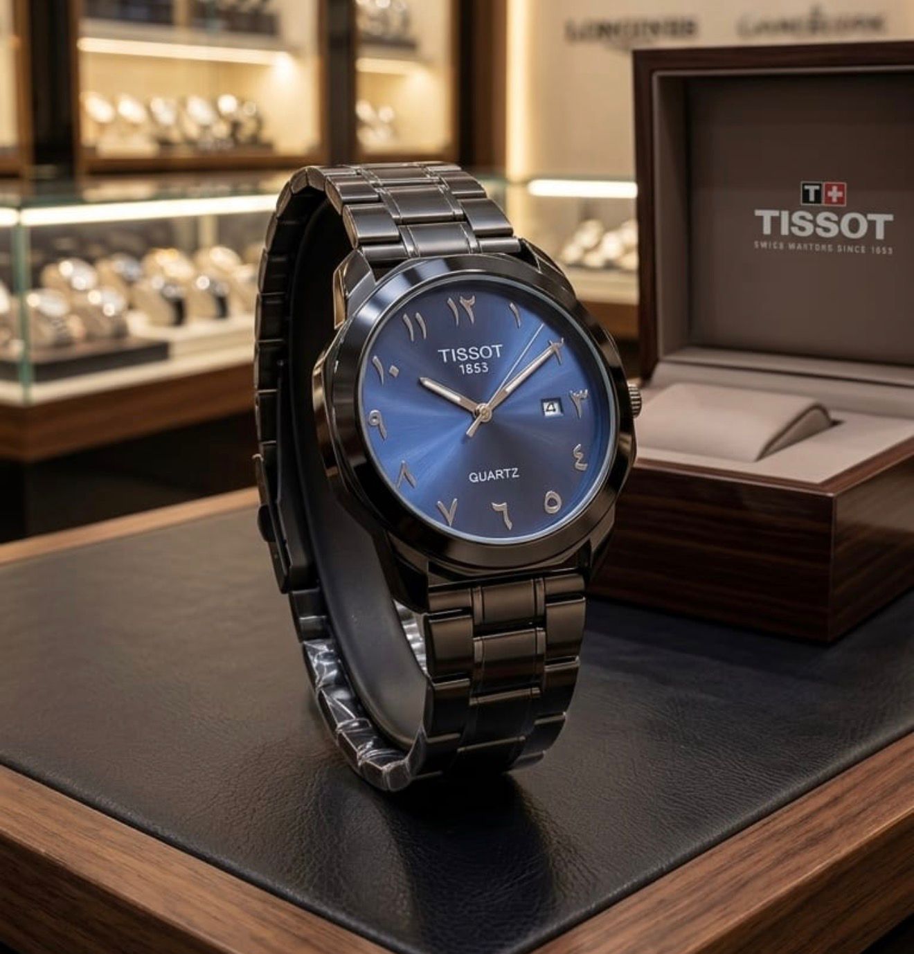 blue1 Tissot Arabic-Indic Numeral Dial Men Watch Blue (Steenless Steel) - Image 1