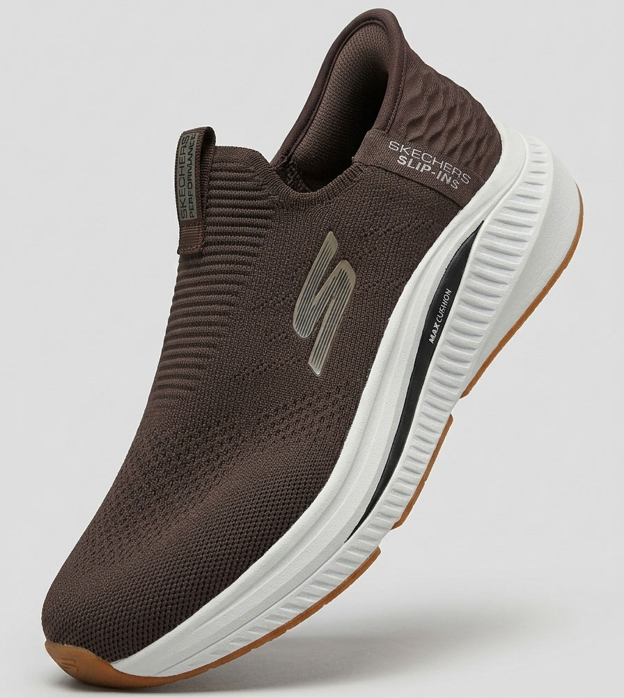 brown1 Skechers Medicated Hands-Free Slip-Ins Shoes For Men (Brown) - Image 1