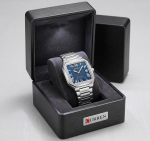 Curren Original Square Watch For Men (Stainless Steel) - Image 2