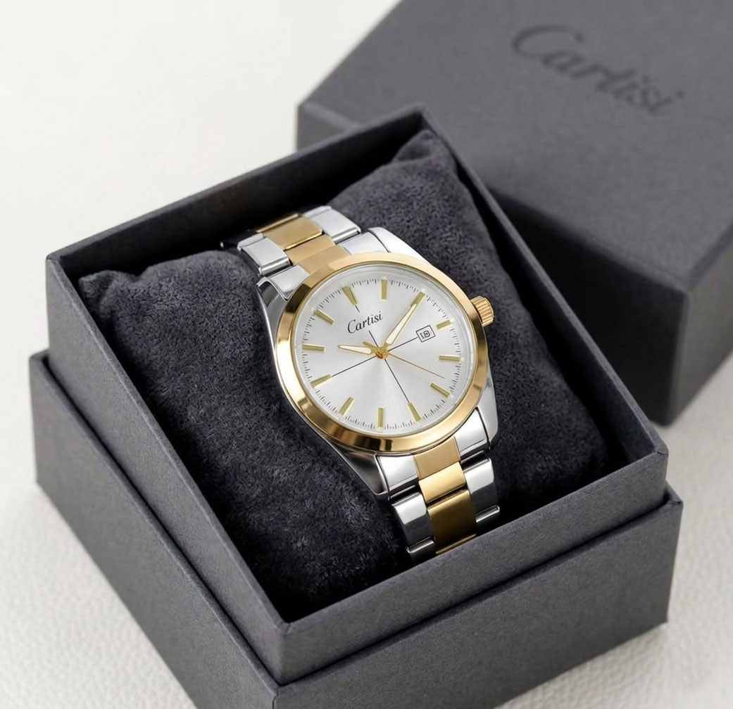silver-gold1 Cartisi Two-Tone Prestige Men Watch Stainless Steel - Image 1